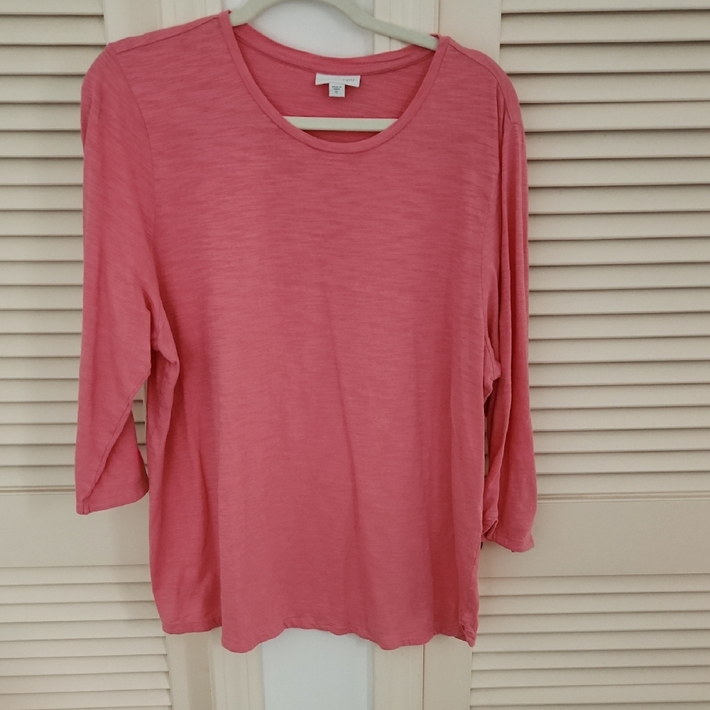 J. Jill Pink 3/4 Sleeve Relaxed Blouse